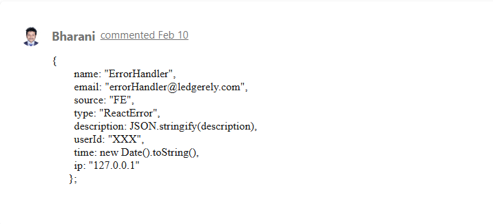 frontend error logging